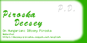 piroska decsey business card